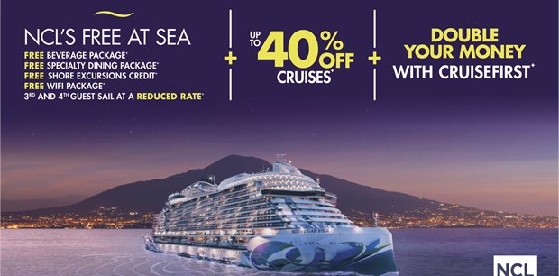 NCL- FREE at Sea -Up to 40% Off + CruiseFirst $250