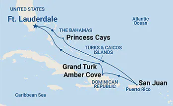 Sky Princess, Eastern Caribbean with Puerto Rico (Y302) ex Ft Lauderdale (Pt Eve