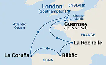 Sky Princess, Spain &amp; France (Y315) ex Southampton, England to Southampton, Engl
