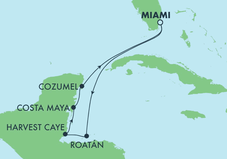 Escape, Caribbean: Harvest Caye, Cozumel & Roatan ex Miami return |  helloworld Travel NZ