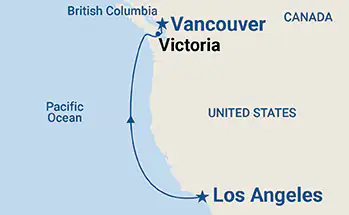 Crown Princess, Pacific Coastal (3309) ex Los Angeles, California, USA to Vancou