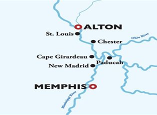 American Queen, Upper Mississippi River ex St Louis (Alton) to Memphis